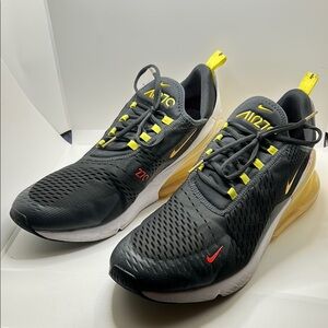Nike Air Max 270 Black Yellow Athletic Shoes